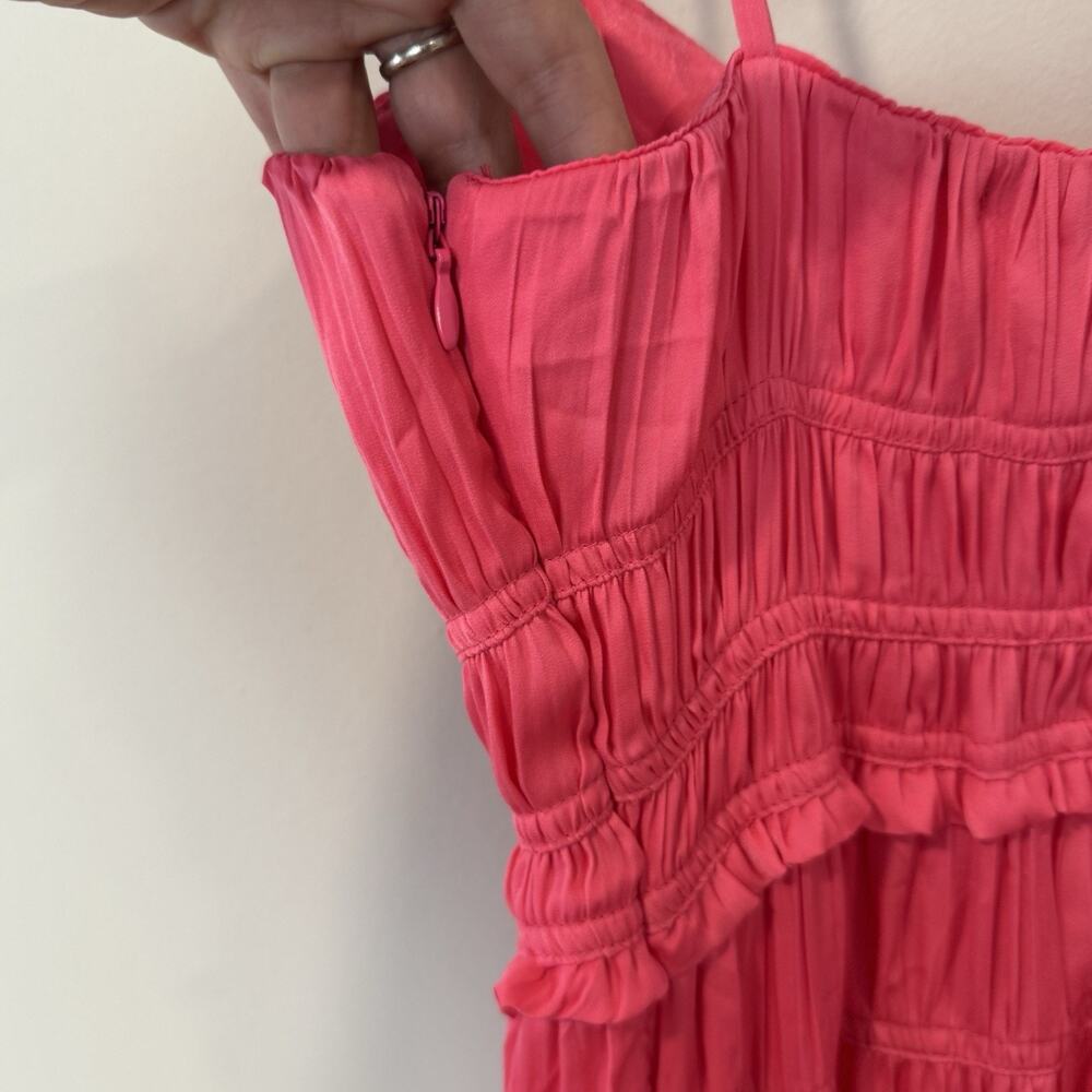 NWOT Anthropologie Ruched Tiered Satin Slip Midi Dress Size 6 2382 - Picture 8 of 12